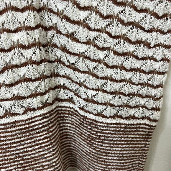 Veronica Beard V-Neck Zinya Sweater Small Striped Crochet Knit V Neck Pullover - Picture 5 of 9